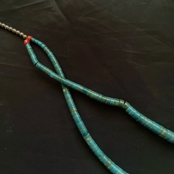 Heishi Turquoise Native American Beaded Necklace Jacla - Picture 9 of 13
